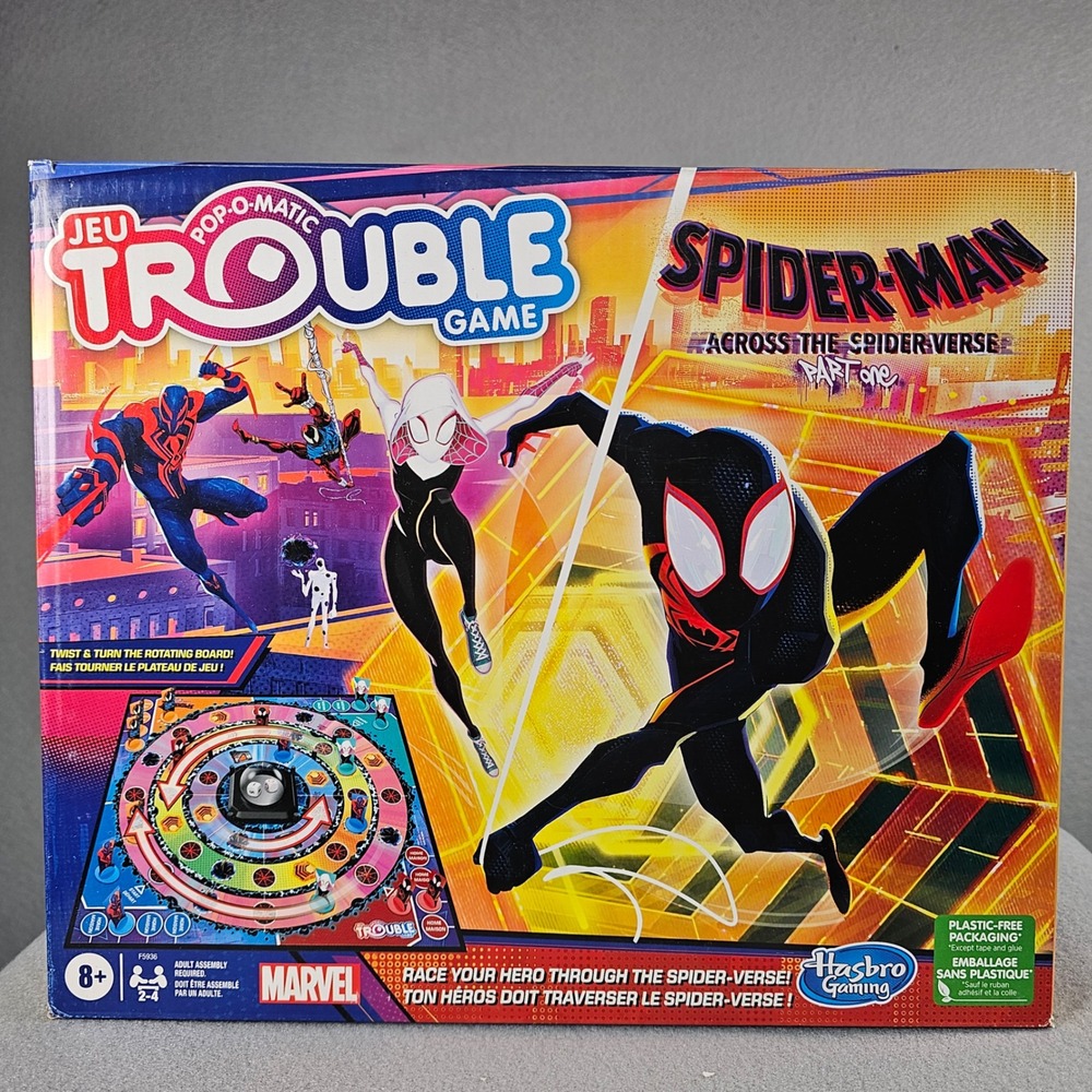 Spider-Man Across Spider-Verse Trouble Board Game Pop-O-Matic Hasbro F5936 New